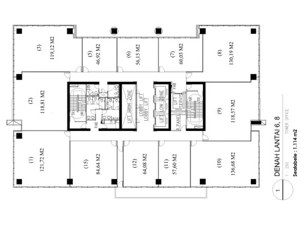 ITS Office Tower layout lantai 6, 8